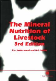 Cover of: The Mineral Nutrition of Livestock