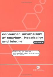 Cover of: Consumer Psychology of Tourism, Hospitality and Leisure: Volume 3 (Cabi Publishing)