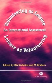 Cover of: Volunteering As Leisure / Leisure As Volunteering