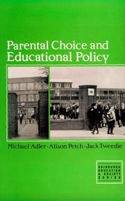 Cover of: Parental choice and educational policy | Michael Adler