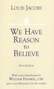 Cover of: We Have Reason To Believe | Louis Jacobs