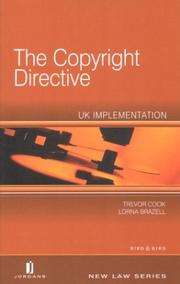 The copyright directive by Trevor M. Cook, Lorna Brazell, Simon Chalton, Calum Smyth