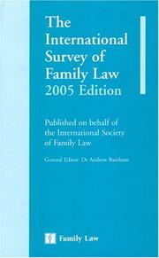 Cover of: International Survey of Family Law 2005 by Andrew Bainham