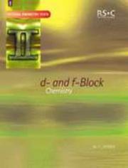Cover of: D-And F-Block Chemistry (Tutorial Chemistry Texts) by C. Jones