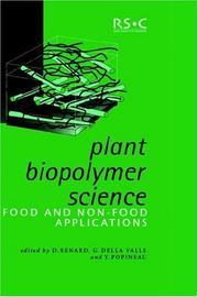 Cover of: Plant Biopolymer Science: Food and Non-Food Applications (Royal Society of Chemistry Special Publication)