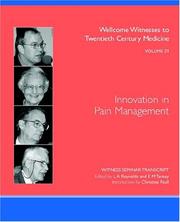 Cover of: Innovation in Pain Management (Wellcome Witnesses to Twenieth Century Medicine) by 