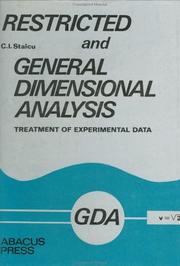 Cover of: Restricted and general dimensional analysis: treatment of experimental data