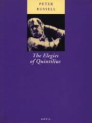 Cover of: The elegies of Quintilius