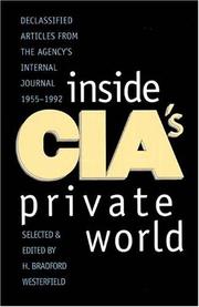 Cover of: Inside CIA's Private World by H. Bradford Westerfield