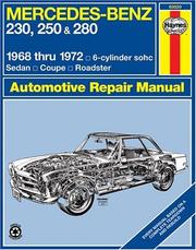 Cover of: Mercedes Benz 230, 250 and 280, 1968-1972 by John Haynes
