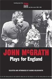 Cover of: John McGrath: Plays for England (Exeter Performance Studies)