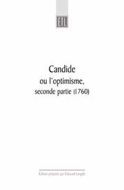 Cover of: Candide, Ou L'Optimisme, 1760