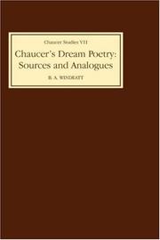 Cover of: Chaucer's dream poetry: sources and analogues