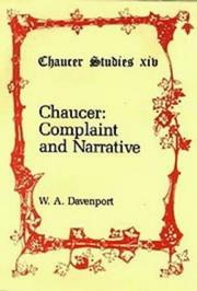 Cover of: Chaucer: complaint and narrative