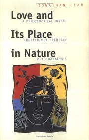 Cover of: Love and Its Place in Nature by Jonathan Lear