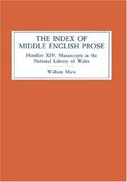 Cover of: The Index of Middle English Prose: Handlist XIV by William Marx