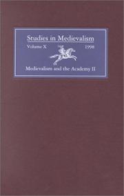 Cover of: Studies in Medievalism X (1998): Medievalism and the Academy II: Cultural Studies (Studies in Medievalism)