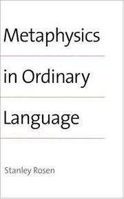 Cover of: Metaphysics in ordinary language