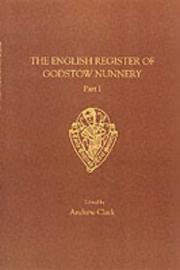 Cover of: The English Register of Godstow Nunnery I