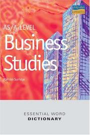Cover of: As/A Level Business Studies Essential Word Dictionary (Essential Word Dictionaries)
