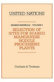 Cover of: Selection of sites for seabed manganese nodule processing plants