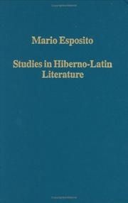Cover of: Studies in Hiberno-latin Literature (Variorum Collected Studies)