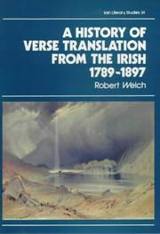 Cover of: A history of verse translation from the Irish, 1789-1897