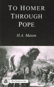 Cover of: To Homer through Pope by H. A. Mason