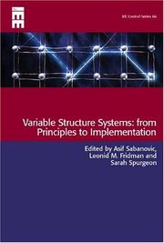 Cover of: Variable structure systems: from principles to implementation