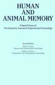 Cover of: Human And Animal Memory: A Special Issue Of The Quarterly Journal Of experimental psychology