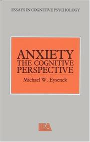 Cover of: Anxiety: the cognitive perspective