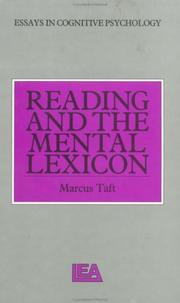 Cover of: Reading And The Mental Lexicon (Essays in Cognitive Psychology,)