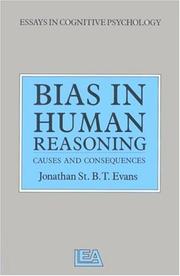 Cover of: Bias In Human Reasoning (Essays in Cognitive Psychology)