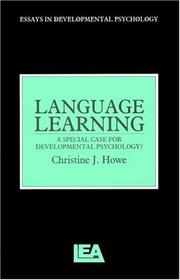 Cover of: Language learning: a special case for developmental psychology?