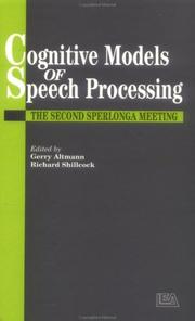 Cover of: Cognitive Models Of Speech Processing by Gerry Altmann