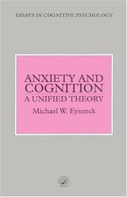 Anxiety and cognition by Michael W. Eysenck
