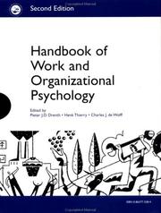 Cover of: Handbook of work and organizational psychology by edited by Pieter J.D. Drenth, Henk Thierry, Charles J. de Wolff.