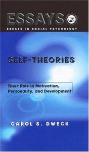 Cover of: Self-theories: their role in motivation, personality, and development