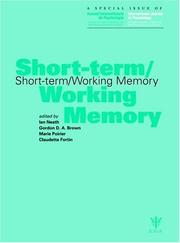 Cover of: Short-Term/Working Memory: A Special Double Issue of the  International Journal of Psychology