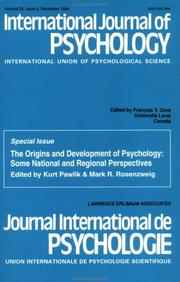 Cover of: Origins And Development Of Psychology | M. Rosenzweig