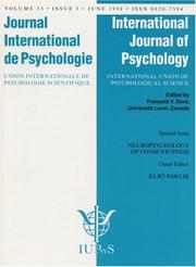 Cover of: Neuropsychology Of Consciousness: A Special Issue of the International Journal of Psychology