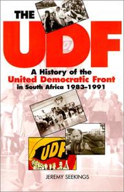 Cover of: The Udf by Jeremy Seekings, Jeremy Seekings