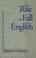 Cover of: The Rise and Fall of English