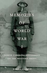 Cover of: Memories of World War I by R. Jackson Marshall