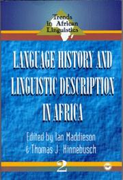 Cover of: Language history and linguistic description in Africa