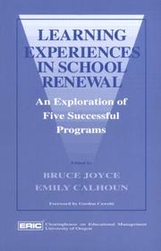 Cover of: Learning experiences in school renewal: an exploration of five successful programs