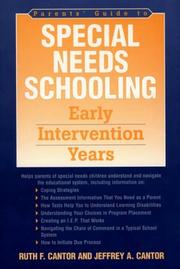 Cover of: Parents' guide to special needs schooling by Ruth F. Cantor