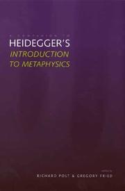 Cover of: A Companion to Heidegger`s "Introduction to Metaphysics" by Richard F. H. Polt, Gregory Fried