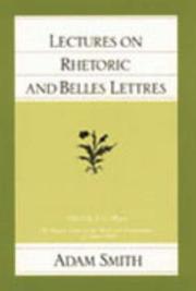 Cover of: Lectures on rhetoric and belles lettres by Adam Smith
