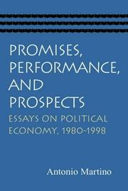 Cover of: Promises, Performance, And Prospects by Antonio Martino